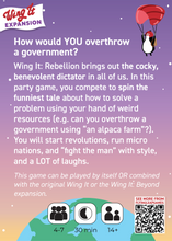 Load image into Gallery viewer, Wing It: Rebellion, the *New* Standalone Expansion to Wing It